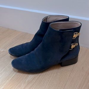 Chloe blue suede buckle booties size 39